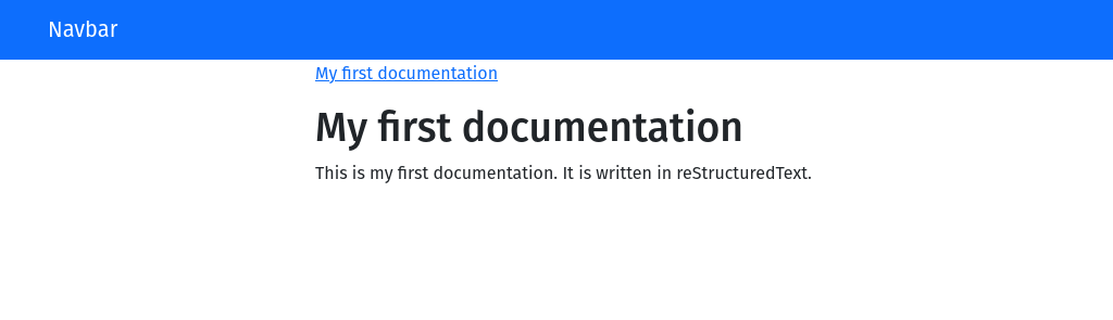 Example index file rendered to HTML